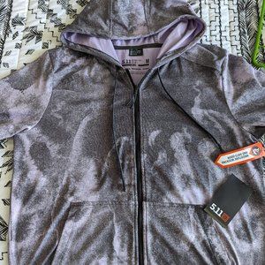 NWT 5.11 Tactical lightweight full zip hoodie.  Lt. purple/grey camo. W size M